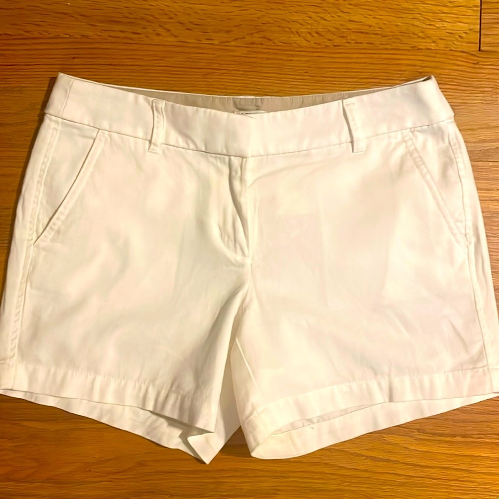 J Crew size 4 white chino shorts